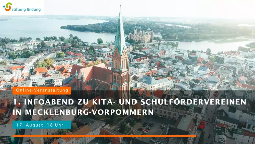 Veranstaltungsplakat - Infoabend zu Themen rund um Kita- und Schulfördervereine in Mecklenburg-Vorpommern