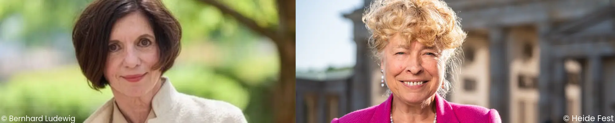 Prof.in Jutta Allmendinger wird Schirmherrin der Stiftung Bildung - Porträt von beiden Schirmherrinnen - Slide - Copyright: Bernhard Ludewig (links), Heide Fest (rechts)