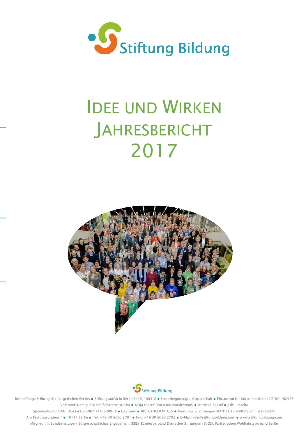 Vorschau auf den Jahresbericht 2017 der Stiftung Bildung als PDF-Datei